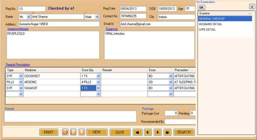 Maintain examine detail,investigation detail with investigation center and a feature of sound recording.